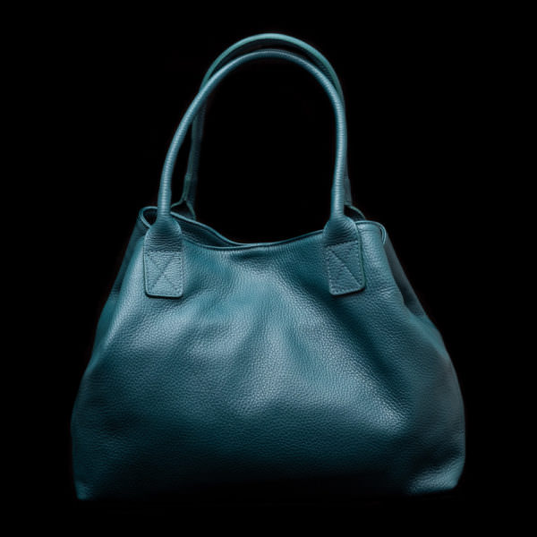 borsa in pelle blu il graffio venezia