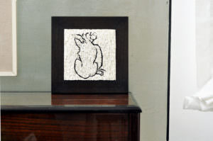 Passe-partout in spruce wood black