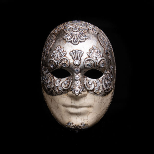 Volto man venetian mask with Swarovski venice